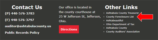 NEW!  Link to the Foreclosure List