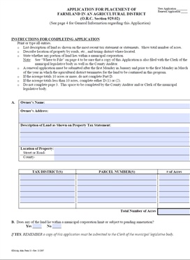Ag District Application