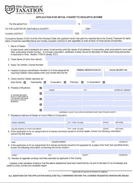 Retail Cigarette License