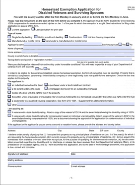 Homestead Application for Disabled Veterans